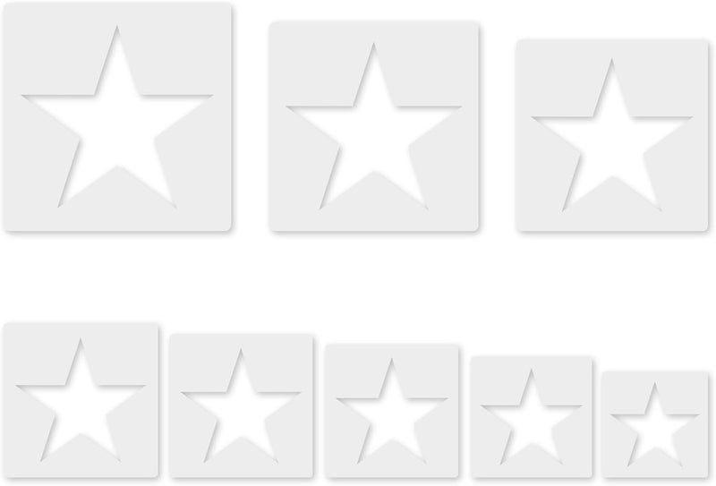 krastmon Star Stencil Set - 8 Pcs Different Size Stencils, Large Star Template for Spray Painting & Fabric Walls - Image 1